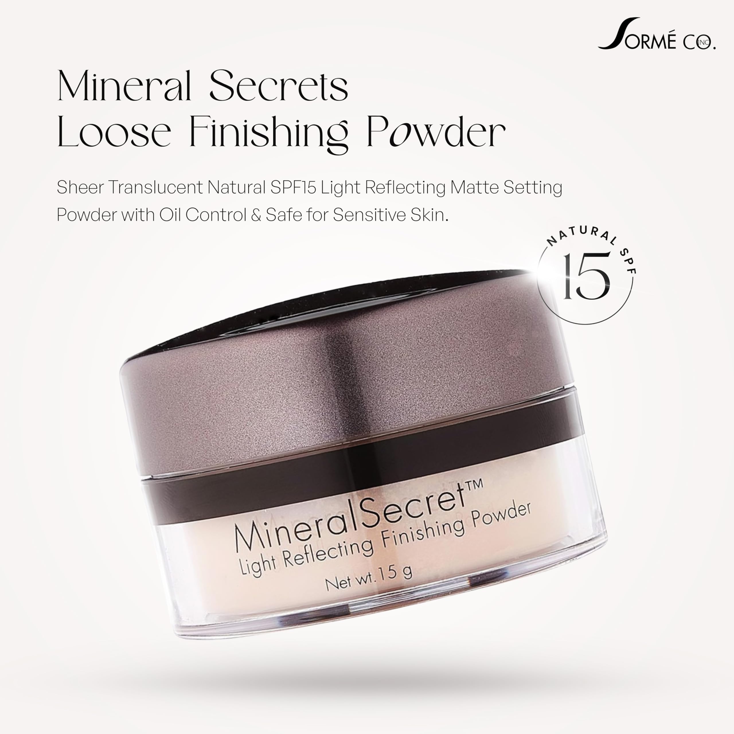 Sorme Cosmetics Mineral Secret Loose Powder, Sheer Translucent, 0.53 Ounce